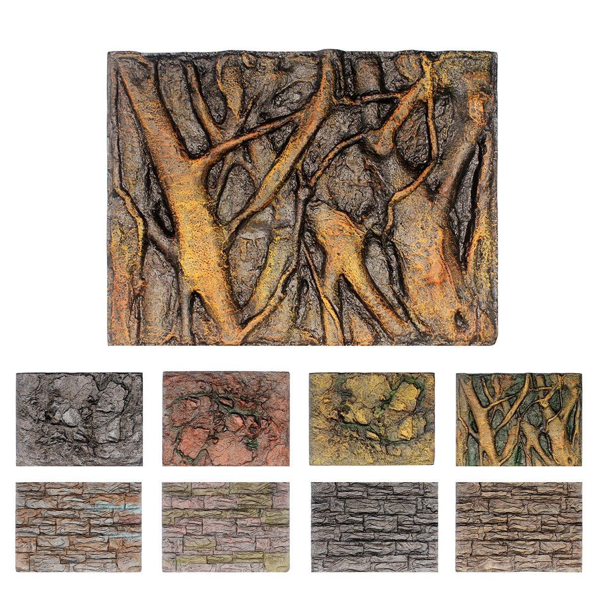 Pet Reptile Tank Board 3D Foam Backgrounds and Habitat Decoration 9 Styles - D V528-BACKGROUND-D-784122