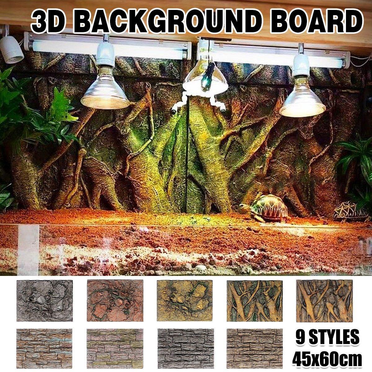 Pet Reptile Tank Board 3D Foam Backgrounds and Habitat Decoration 9 Styles - D V528-BACKGROUND-D-784122