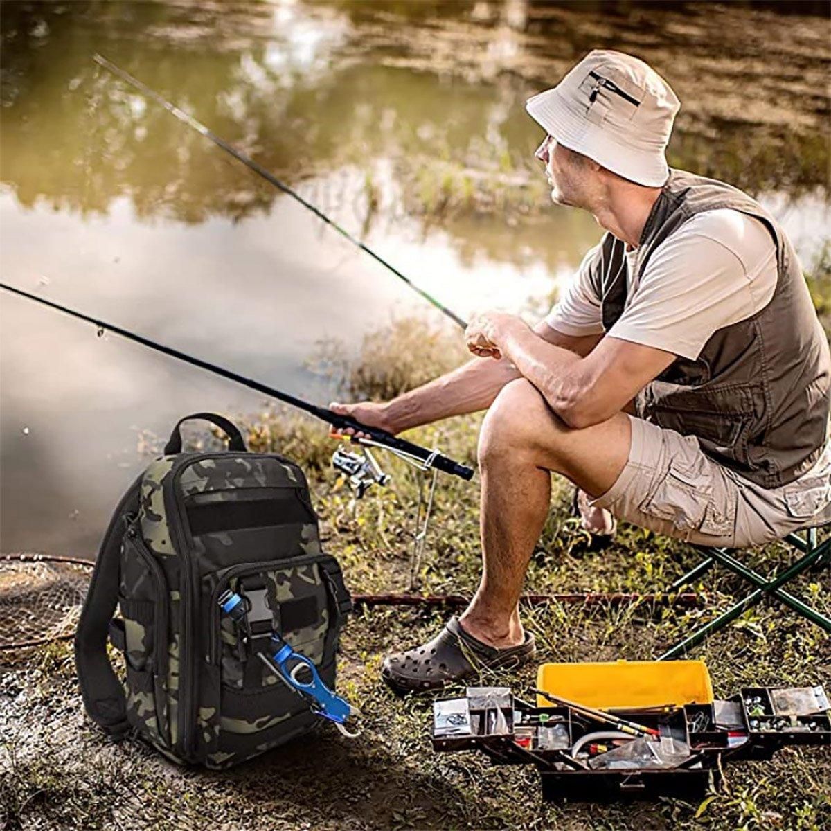 Fishing Tackle Backpack Storage Bag Shoulder Fishing Gear Bags Outdoor Backpack - Black V528-BACKPACK-BLACK-780122