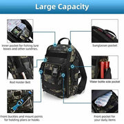 Fishing Tackle Backpack Storage Bag Shoulder Fishing Gear Bags Outdoor Backpack - Black V528-BACKPACK-BLACK-780122