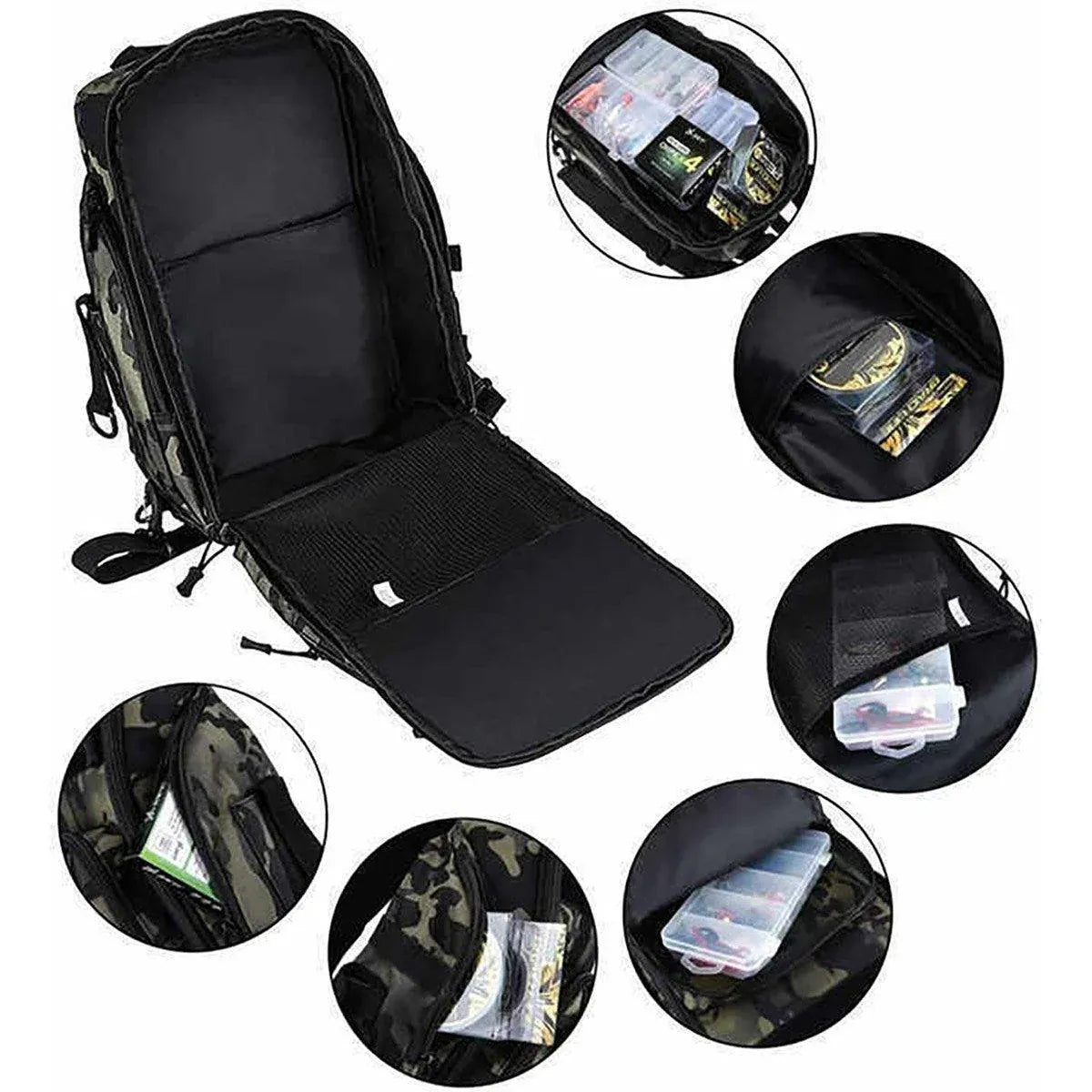 Fishing Tackle Backpack Storage Bag Shoulder Fishing Gear Bags Outdoor Backpack - Black V528-BACKPACK-BLACK-780122