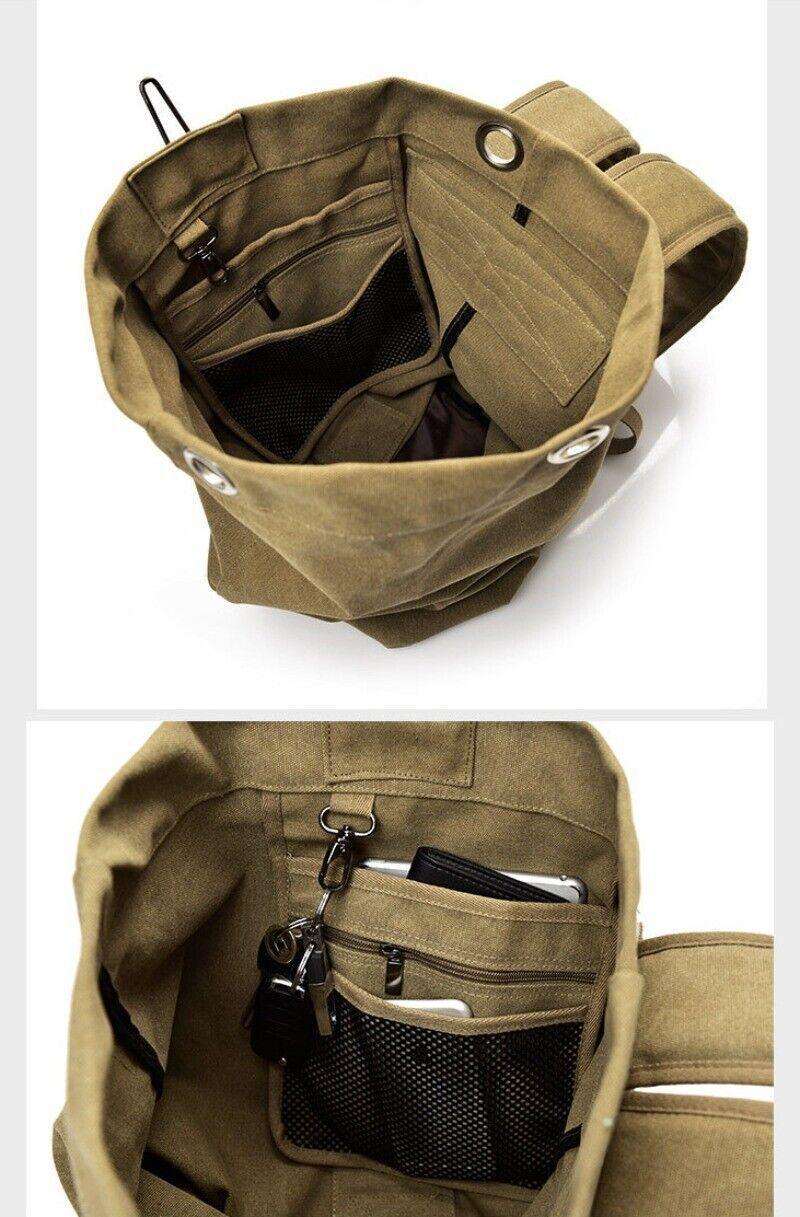Large Capacity Travel Backpack for Men Outdoor Sports Bag Canvas Rucksack - Black-Big V528-BACKPACK-BLACK-BIG-296578