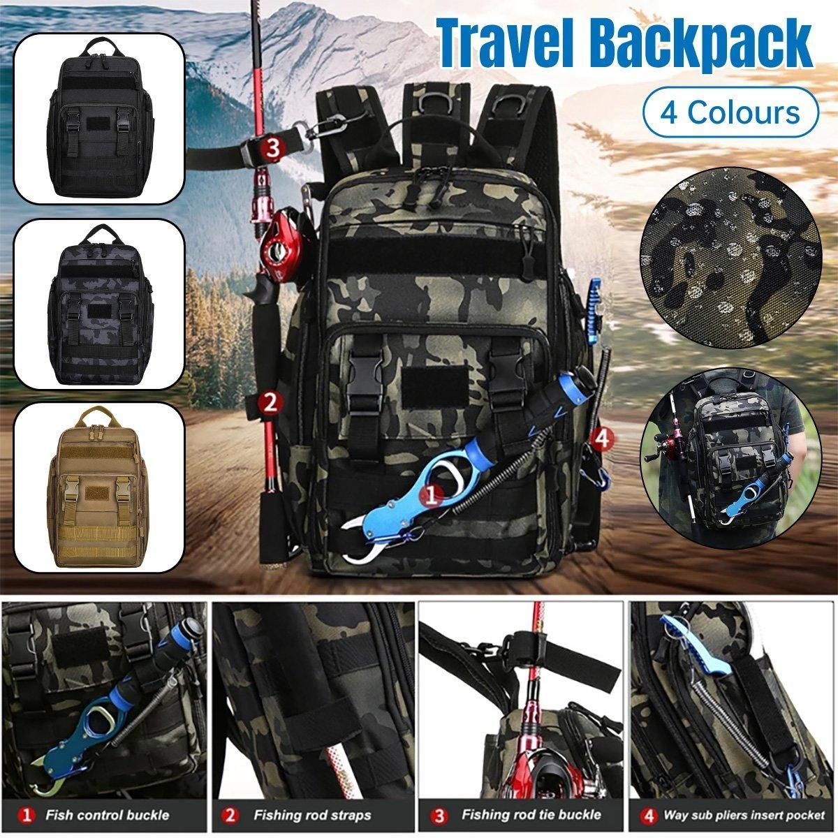 Fishing Tackle Backpack Storage Bag Shoulder Fishing Gear Bags Outdoor Backpack - Night Camouflage V528-BACKPACK-CAMOUFLAGE-B-868165