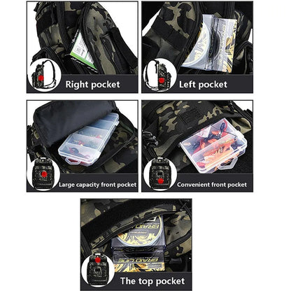 Fishing Tackle Backpack Storage Bag Shoulder Fishing Gear Bags Outdoor Backpack - Night Camouflage V528-BACKPACK-CAMOUFLAGE-B-868165