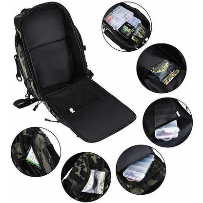 Fishing Tackle Backpack Storage Bag Shoulder Fishing Gear Bags Outdoor Backpack - Night Camouflage V528-BACKPACK-CAMOUFLAGE-B-868165