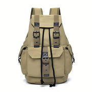 Unisex Retro Rucksack Large Capacity Travel Bag Leisure Backpack Schoolbag - Khaki V528-BACKPACK-KHAKI-871102