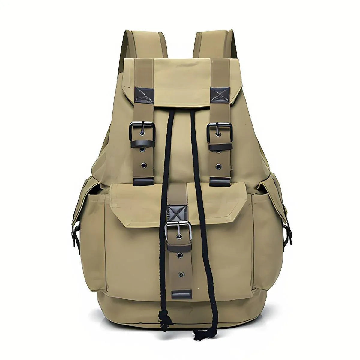 Unisex Retro Rucksack Large Capacity Travel Bag Leisure Backpack Schoolbag - Khaki V528-BACKPACK-KHAKI-871102