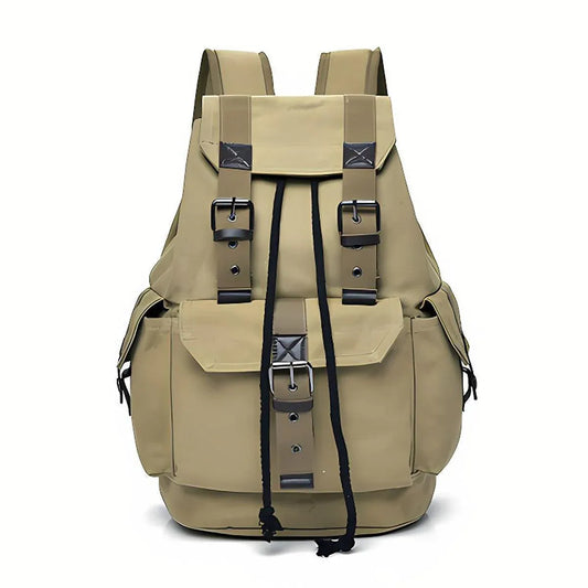 Unisex Retro Rucksack Large Capacity Travel Bag Leisure Backpack Schoolbag - Khaki V528-BACKPACK-KHAKI-871102