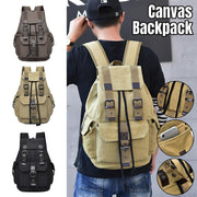 Unisex Retro Rucksack Large Capacity Travel Bag Leisure Backpack Schoolbag - Khaki V528-BACKPACK-KHAKI-871102