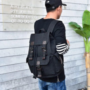 Unisex Retro Rucksack Large Capacity Travel Bag Leisure Backpack Schoolbag - Khaki V528-BACKPACK-KHAKI-871102