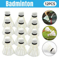12 Pcs Badminton Shuttlecocks Durable Gooes Feather Badminton Ball For Training V528-BADMINTON-WHITE-12PCS-706547