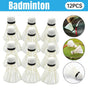 12 Pcs Badminton Shuttlecocks Durable Gooes Feather Badminton Ball For Training V528-BADMINTON-WHITE-12PCS-706547