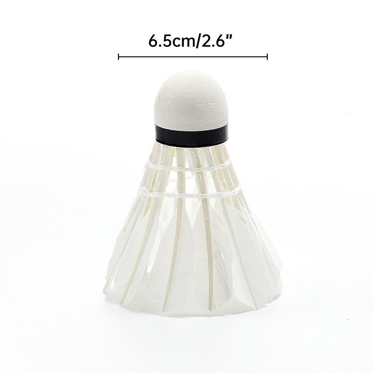 12 Pcs Badminton Shuttlecocks Durable Gooes Feather Badminton Ball For Training V528-BADMINTON-WHITE-12PCS-706547