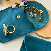 10pcs Velvet Jewelry Pouch Button Closure Thick Soft Ring Necklace Storage Bag - Black V528-BAG-10PCS-BLACK-568077