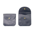 10pcs Velvet Jewelry Pouch Button Closure Thick Soft Ring Necklace Storage Bag - Grey V528-BAG-10PCS-GREY-275811