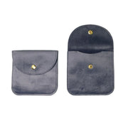10pcs Velvet Jewelry Pouch Button Closure Thick Soft Ring Necklace Storage Bag - Grey V528-BAG-10PCS-GREY-275811