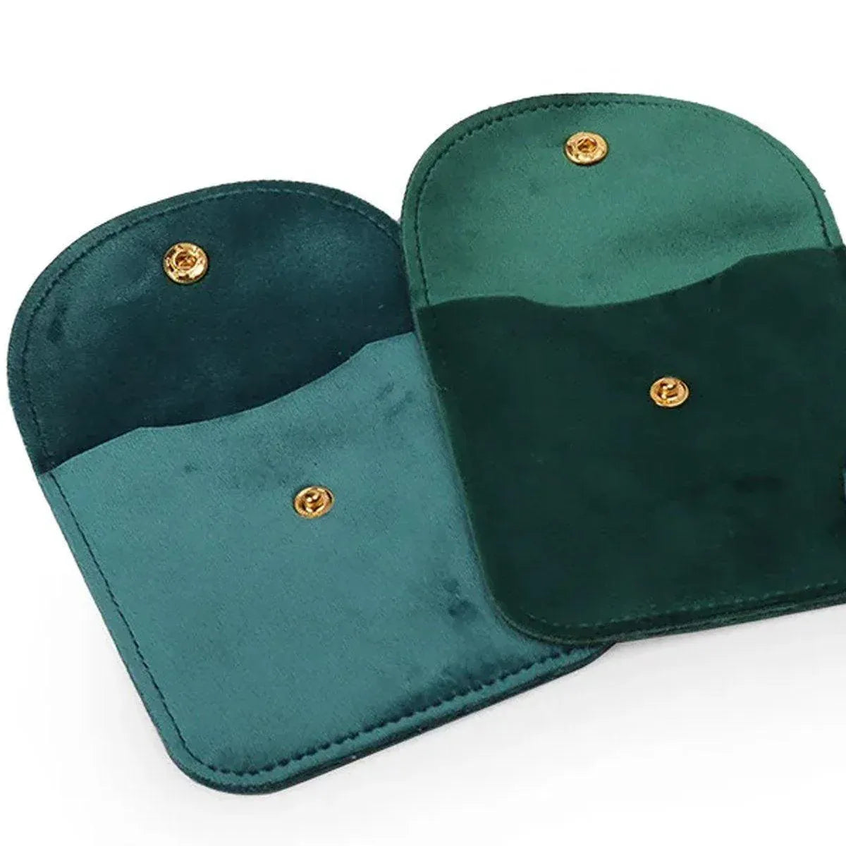 10pcs Velvet Jewelry Pouch Button Closure Thick Soft Ring Necklace Storage Bag - Grey V528-BAG-10PCS-GREY-275811