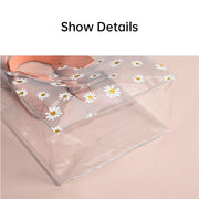 10pcs Small Fresh Transparent PVC Tote Bag Wedding Candy Gift Bag Daisy Design - Red - S V528-BAG-10PCS-RED-S-670452
