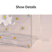 10pcs Small Fresh Transparent PVC Tote Bag Wedding Candy Gift Bag Daisy Design - Red - S V528-BAG-10PCS-RED-S-670452