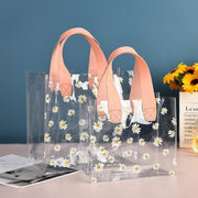 10pcs Small Fresh Transparent PVC Tote Bag Wedding Candy Gift Bag Daisy Design - Red - S V528-BAG-10PCS-RED-S-670452