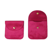 10pcs Velvet Jewelry Pouch Button Closure Thick Soft Ring Necklace Storage Bag - Rose Red V528-BAG-10PCS-ROSE-RED-685263