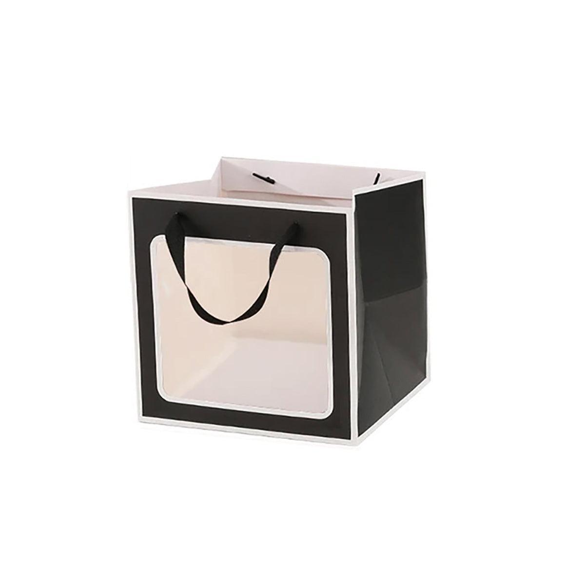 20PCS Open Window for Flower Doll Wedding Gift Transparent Square Packaging Bag - Black 30-30-30cm V528-BAG-20PCS-BLACK-30-30-30-217663