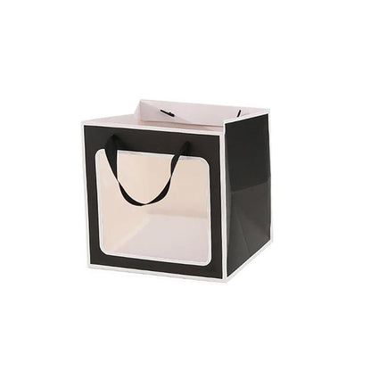 20PCS Open Window for Flower Doll Wedding Gift Transparent Square Packaging Bag - Black 30-30-30cm V528-BAG-20PCS-BLACK-30-30-30-217663