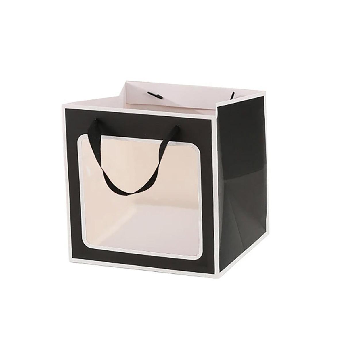 20PCS Open Window for Flower Doll Wedding Gift Transparent Square Packaging Bag - Black 30-30-30cm V528-BAG-20PCS-BLACK-30-30-30-217663