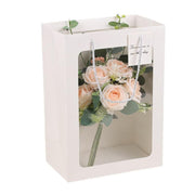 25x Thick Gift Bags with Transparent Window for Valentines Day Bouquets and Gift - V528-BAG-25PCS-RED-18-13-25-421584