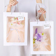 25x Thick Gift Bags with Transparent Window for Valentines Day Bouquets and Gift - V528-BAG-25PCS-RED-18-13-25-421584