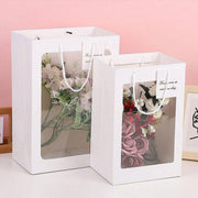 25x Thick Gift Bags with Transparent Window for Valentines Day Bouquets and Gift - V528-BAG-25PCS-RED-18-13-25-421584