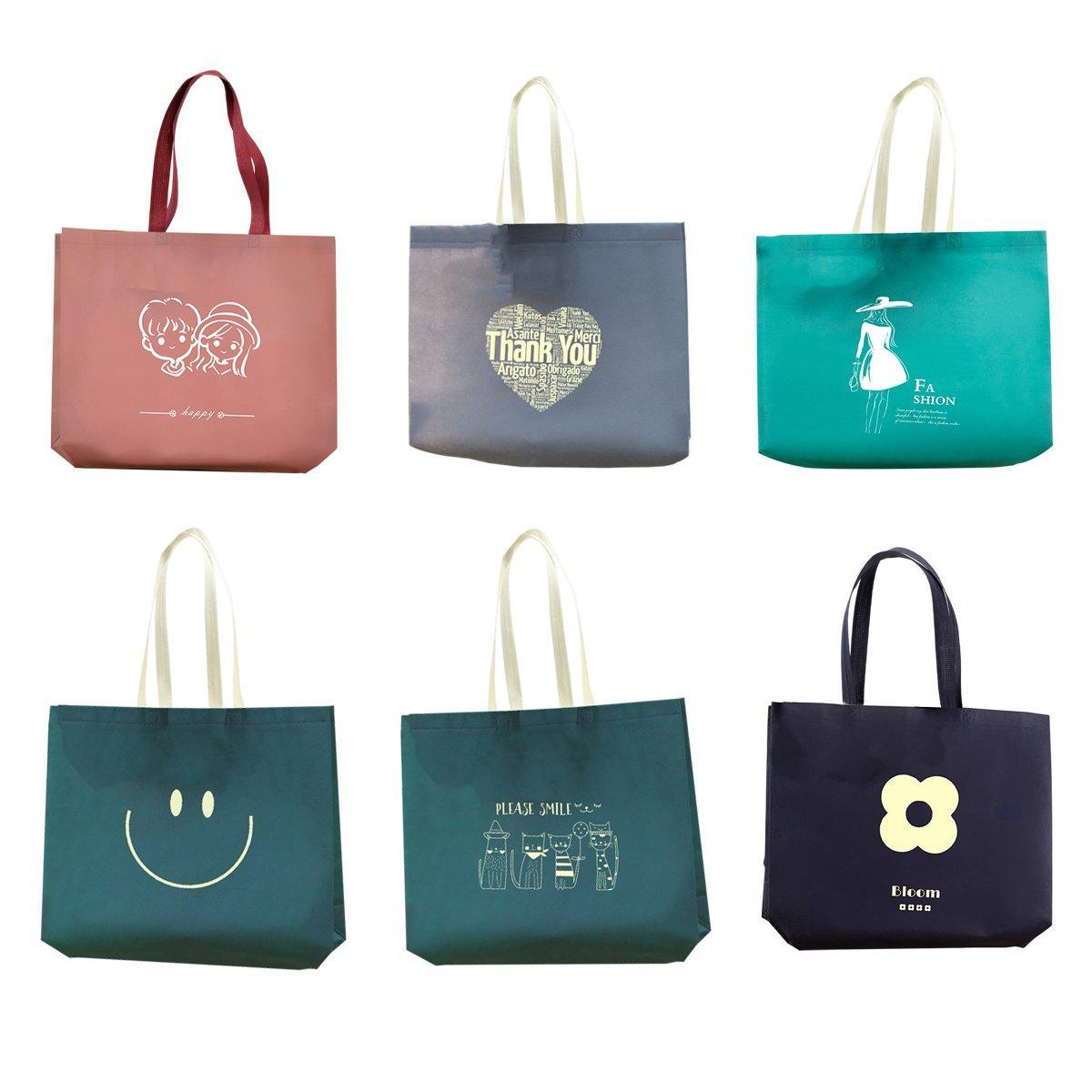 25PCS Fashionable Non-Woven Fabric Tote Eco Friendly Bag Reusable Shopping Bag - Smile 35*45*12cm V528-BAG-35-45-12-25PCS-XL-125420