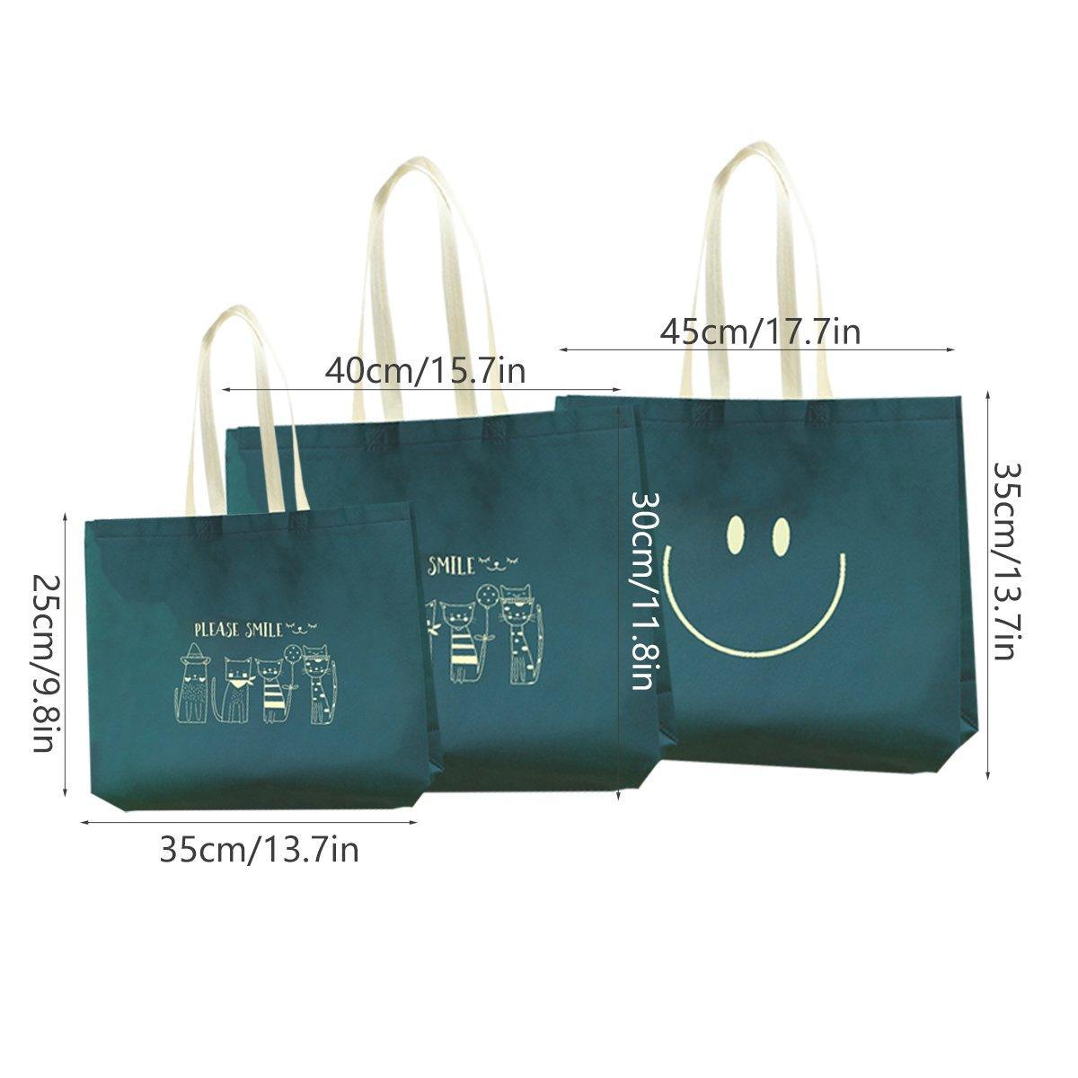 25PCS Fashionable Non-Woven Fabric Tote Eco Friendly Bag Reusable Shopping Bag - Smile 35*45*12cm V528-BAG-35-45-12-25PCS-XL-125420