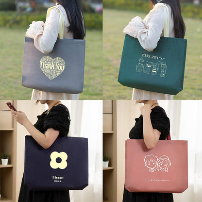 25PCS Fashionable Non-Woven Fabric Tote Eco Friendly Bag Reusable Shopping Bag - Smile 35*45*12cm V528-BAG-35-45-12-25PCS-XL-125420
