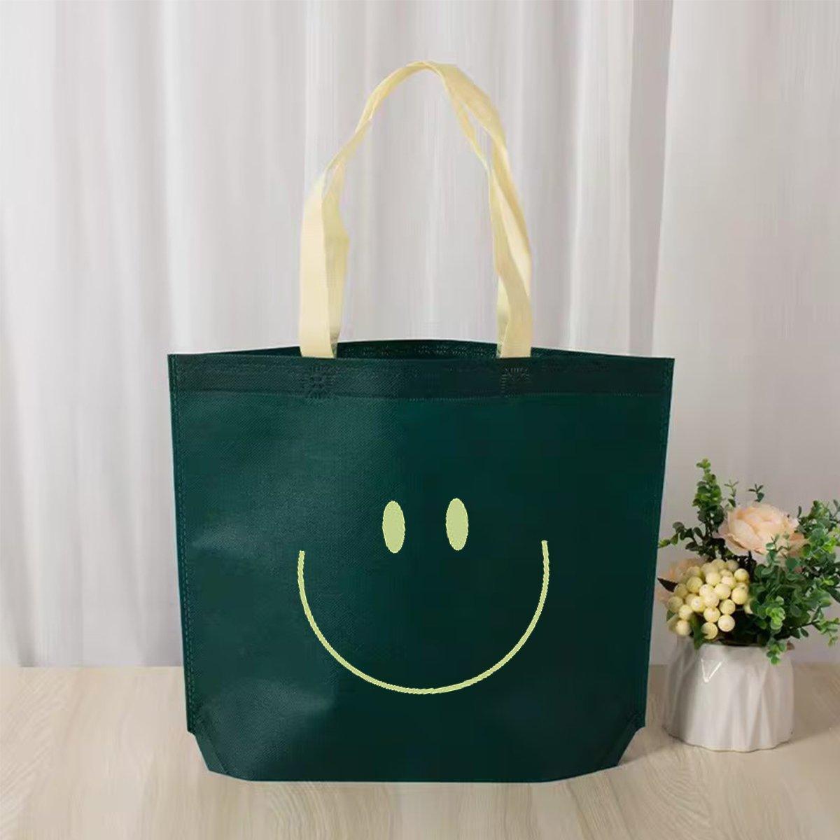 25PCS Fashionable Non-Woven Fabric Tote Eco Friendly Bag Reusable Shopping Bag - Smile 35*45*12cm V528-BAG-35-45-12-25PCS-XL-125420