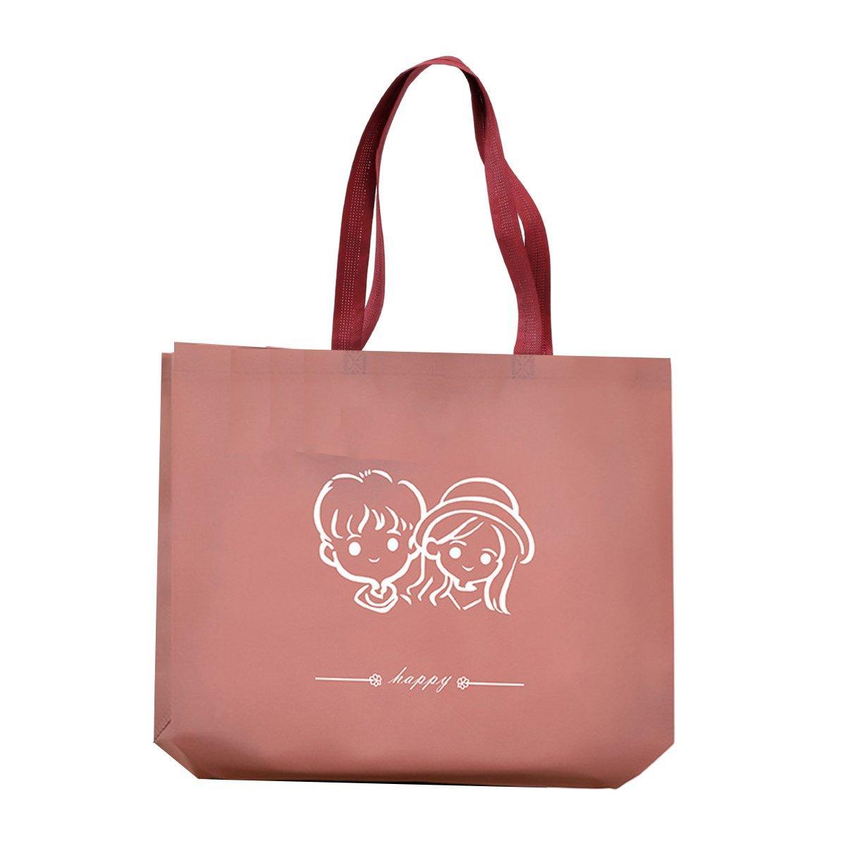 25PCS Fashionable Non-Woven Fabric Tote Eco Friendly Bag Reusable Shopping Bag - Smile 35*45*12cm V528-BAG-35-45-12-25PCS-XL-125420