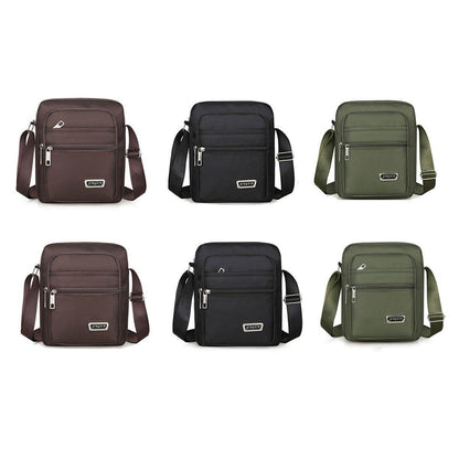 Mens Crossbody Shoulder Bag Travel Messenger Bag Casual Handbag for Boys and Men - Black-4 zippers V528-BAG-4-ZIPPERS-BLACK-767129
