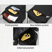 Mens Crossbody Shoulder Bag Travel Messenger Bag Casual Handbag for Boys and Men - Black-4 zippers V528-BAG-4-ZIPPERS-BLACK-767129
