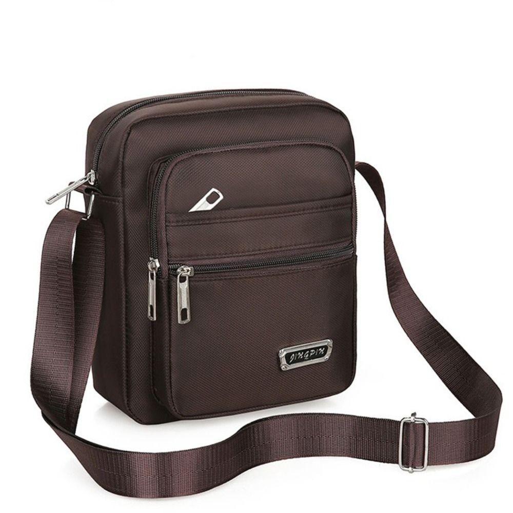 Mens Crossbody Shoulder Bag Travel Messenger Bag Casual Handbag for Boys and Men - Black-4 zippers V528-BAG-4-ZIPPERS-BLACK-767129