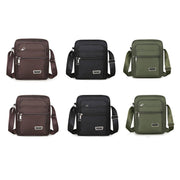 Mens Crossbody Shoulder Bag Travel Messenger Bag Casual Handbag for Boys and Men - Brown-4 zippers V528-BAG-4-ZIPPERS-BROWN-871570