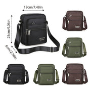 Mens Crossbody Shoulder Bag Travel Messenger Bag Casual Handbag for Boys and Men - Brown-4 zippers V528-BAG-4-ZIPPERS-BROWN-871570