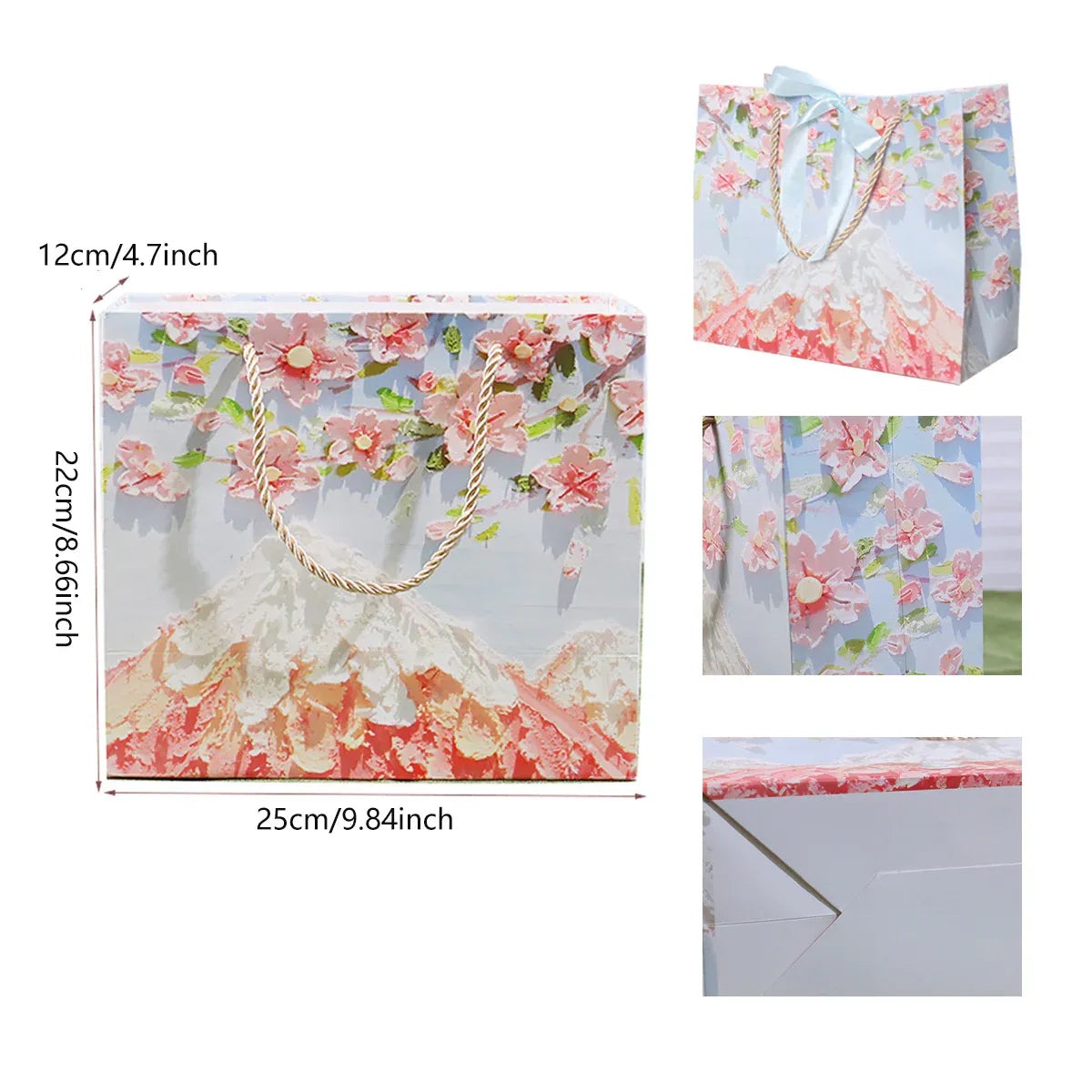 50PCS Cloud Mountain Petals Cream Wind Stereo Oil Painting Paper for Gift Wrapping - B V528-BAG-50PCS-B-765241