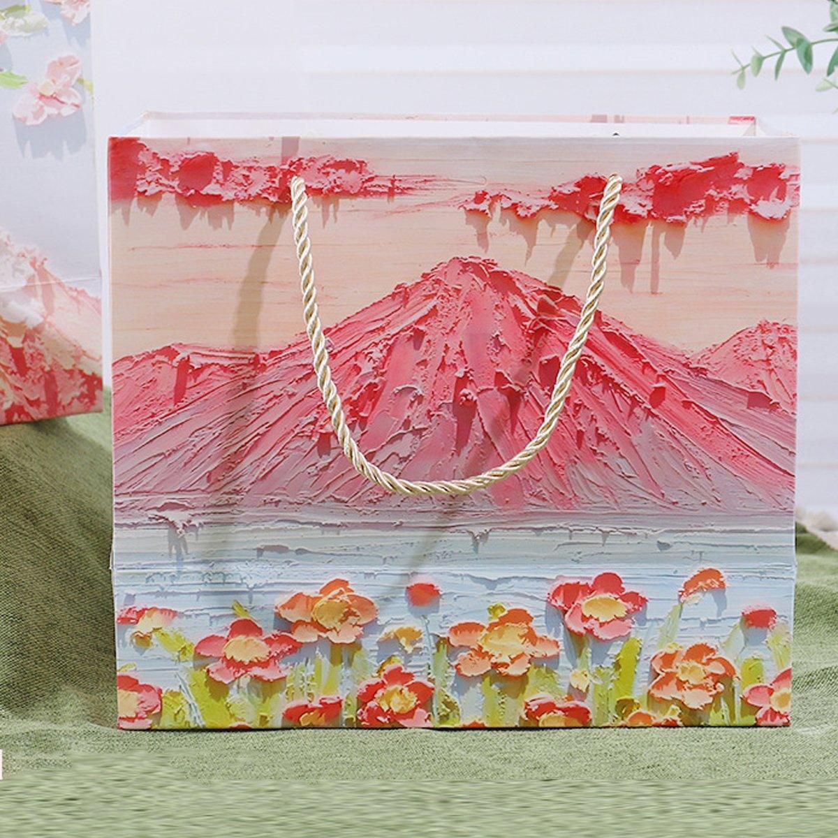50PCS Cloud Mountain Petals Cream Wind Stereo Oil Painting Paper for Gift Wrapping - B V528-BAG-50PCS-B-765241