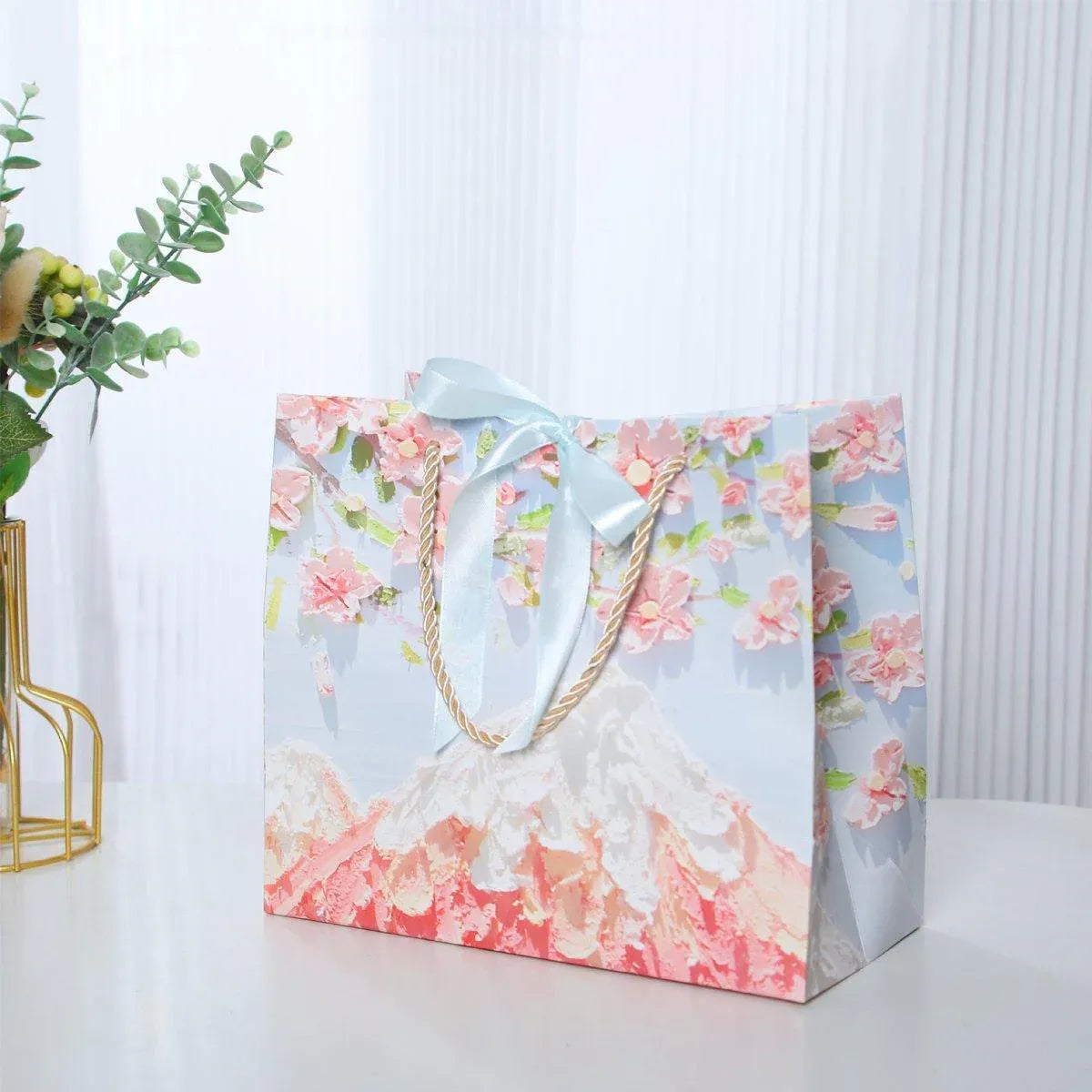 50PCS Cloud Mountain Petals Cream Wind Stereo Oil Painting Paper for Gift Wrapping - B V528-BAG-50PCS-B-765241