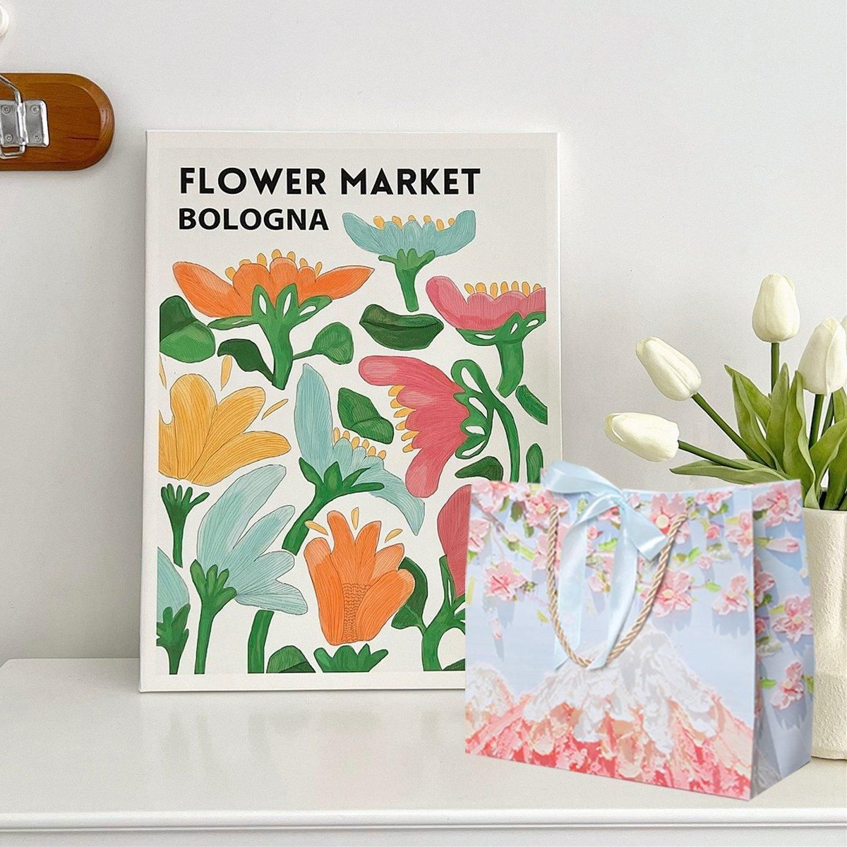 50PCS Cloud Mountain Petals Cream Wind Stereo Oil Painting Paper for Gift Wrapping - B V528-BAG-50PCS-B-765241