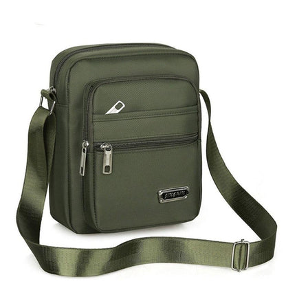 Mens Crossbody Shoulder Bag Travel Messenger Bag Casual Handbag for Boys and Men - Black-6 zippers V528-BAG-6-ZIPPERS-BLACK-853653