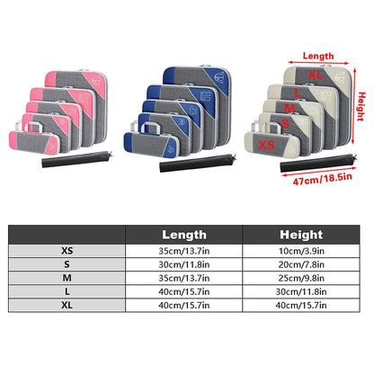6PCS Compression Packing Cubes Expandable Luggage Storage Bag Travel Packing Bag - Pink V528-BAG-6PCS-PINK-415159