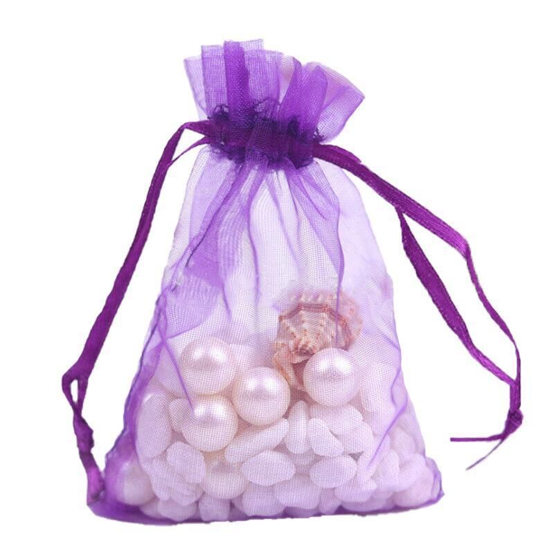 50 pcs Organza Bag Sheer Bags Jewellery Wedding Candy Packaging Sheer Bags 7*9 cm - Dark Purple/50PCS V528-BAG-7-9-50PCSDARKPURPLE218788