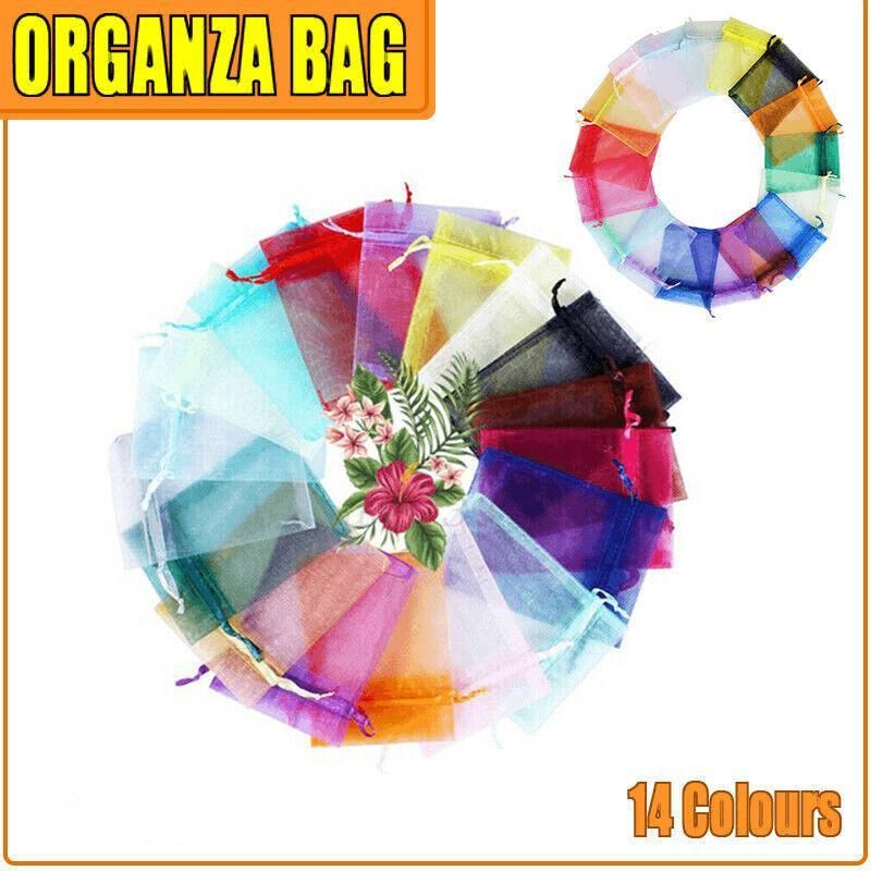 50 pcs Organza Bag Sheer Bags Jewellery Wedding Candy Packaging Sheer Bags 7*9 cm - Fruit Green/50PCS V528-BAG-7-9-50PCSGREEN405511