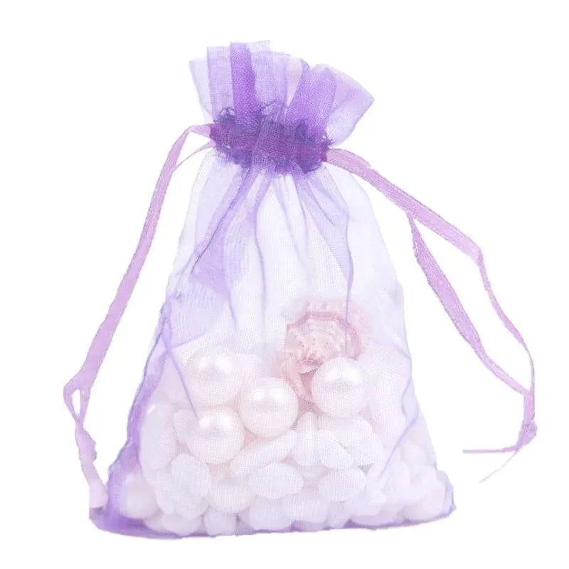 50 pcs Organza Bag Sheer Bags Jewellery Wedding Candy Packaging Sheer Bags 7*9 cm - Purple/50PCS V528-BAG-7-9-50PCSPURPLE-905904